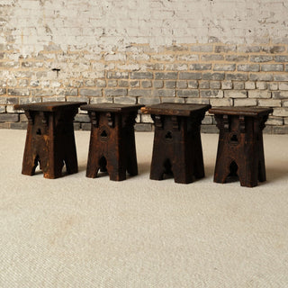 19th Century French Oak Neo Gothic Stool
