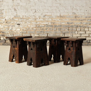 19th Century French Oak Neo Gothic Stool
