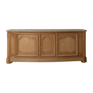 1940s French Oak Sideboard with Marble Top by Christian Krass
