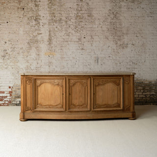 1940s French Oak Sideboard with Marble Top by Christian Krass
