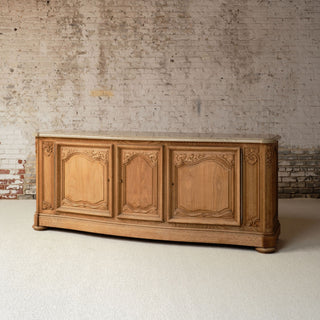 1940s French Oak Sideboard with Marble Top by Christian Krass
