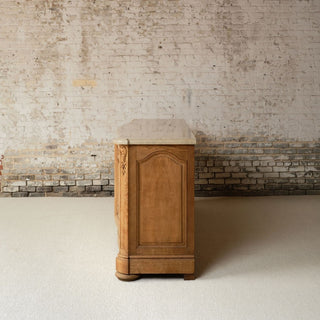 1940s French Oak Sideboard with Marble Top by Christian Krass

