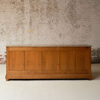 1940s French Oak Sideboard with Marble Top by Christian Krass
