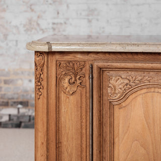 1940s French Oak Sideboard with Marble Top by Christian Krass
