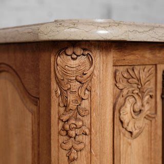 1940s French Oak Sideboard with Marble Top by Christian Krass
