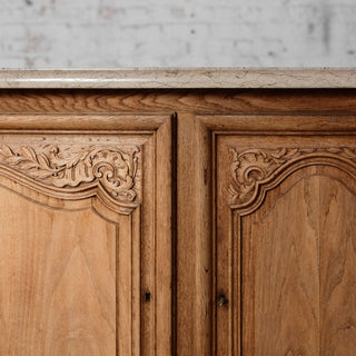 1940s French Oak Sideboard with Marble Top by Christian Krass
