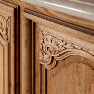 1940s French Oak Sideboard with Marble Top by Christian Krass
