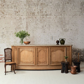 1940s French Oak Sideboard with Marble Top by Christian Krass
