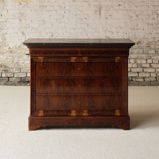 1850s French Louis Philippe Period Marble Top Commode
