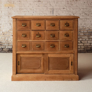 Late 19th Century French Oak Bank Office Filing Cabinet
