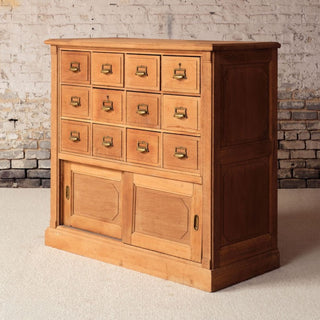 Late 19th Century French Oak Bank Office Filing Cabinet
