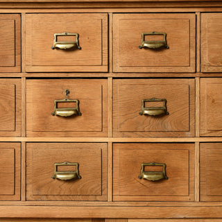 Late 19th Century French Oak Bank Office Filing Cabinet
