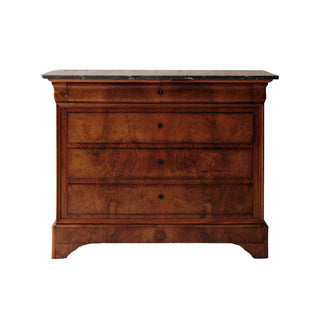 19th Century French Louis Philippe Walnut Chest with Marble Top (A)
