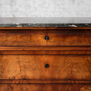 19th Century French Louis Philippe Walnut Chest with Marble Top (A)
