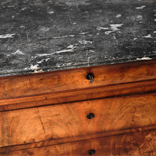19th Century French Louis Philippe Walnut Chest with Marble Top (A)
