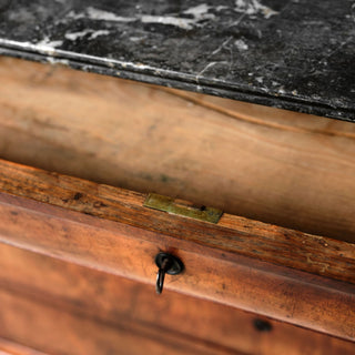 19th Century French Louis Philippe Walnut Chest with Marble Top (A)
