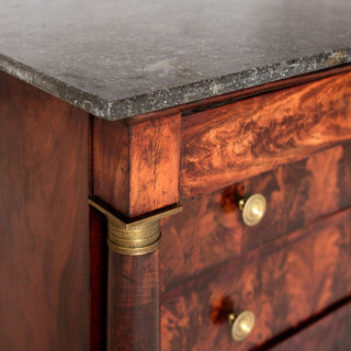 19th Century French Mahogany Chest with Marble Top (B)
