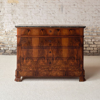 19th Century French Oak Louis Phillipe Commode with Marble Top
