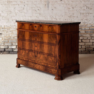 19th Century French Oak Louis Phillipe Commode with Marble Top
