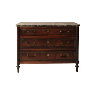 Late 17th Century French Empire Cherry Wood Commode with Marble Top
