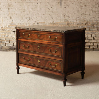 Late 17th Century French Empire Cherry Wood Commode with Marble Top
