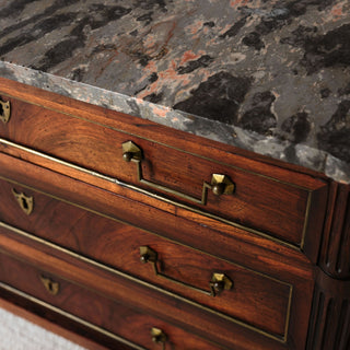 Late 17th Century French Empire Cherry Wood Commode with Marble Top
