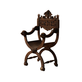 1800s French Wooden Armchair
