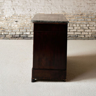 19th Century French Mahogany Chest with Marble Top (A)
