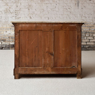 French Louis Philippe Style Walnut Marble Top Commode, Circa 1960
