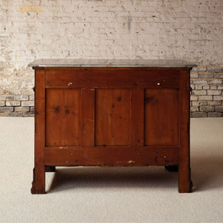 19th Century French Walnut Chest of Drawers with Marble Top
