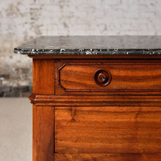 19th Century French Walnut Chest of Drawers with Marble Top
