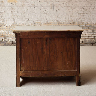 19th Century French Louis Philippe Walnut Chest with Marble Top (D)
