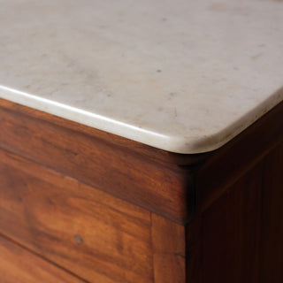 19th Century French Louis Philippe Walnut Chest with Marble Top (D)
