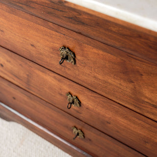 19th Century French Louis Philippe Walnut Chest with Marble Top (D)
