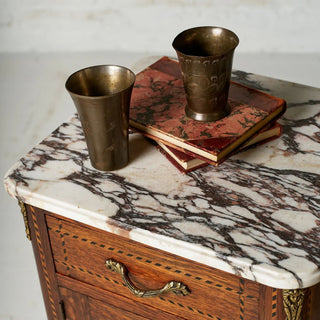 Circa 1920s Belgian Louis XVI Style Marble Top Bedside Tables (Set of 2)
