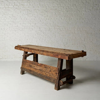 19th Century French Oak and Pine Carpenter's Workbench
