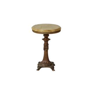 1920s Belgian Marble & Brass Side Table
