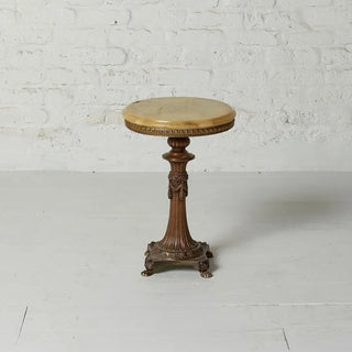 1920s Belgian Marble & Brass Side Table
