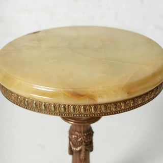 1920s Belgian Marble & Brass Side Table
