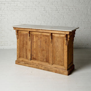 19th Century French Oak and Marble Top Counter
