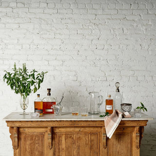 19th Century French Oak and Marble Top Counter

