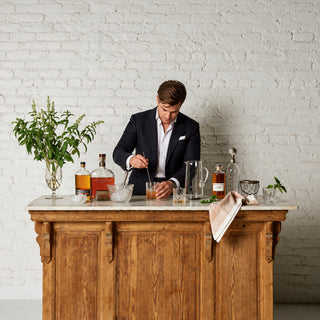 19th Century French Oak and Marble Top Counter

