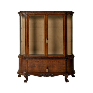 1930s Belgian Oak & Glass Buffet China Cabinet
