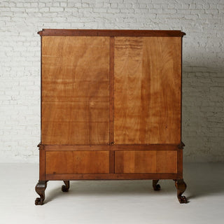 1930s Belgian Oak & Glass Buffet China Cabinet
