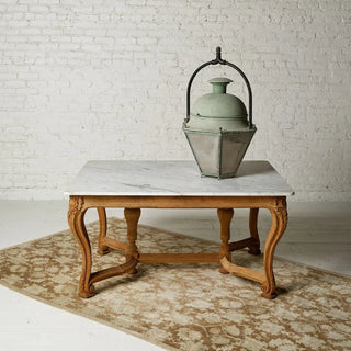 20th Century French Oak and Marble Farmhouse Table
