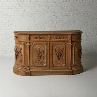 1880s French Carved Oak Serving Counter
