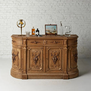 1880s French Carved Oak Serving Counter
