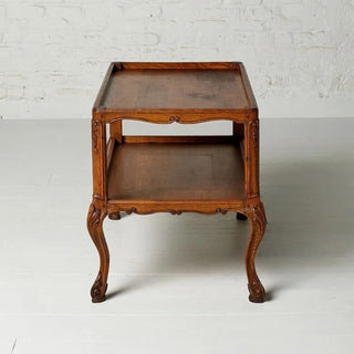 19th Century Belgian Oak Two Tier Chippendale Table
