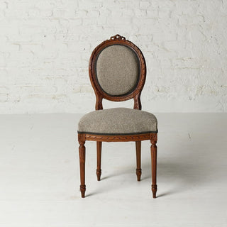 19th Century French Boucle & Walnut Petite Chair
