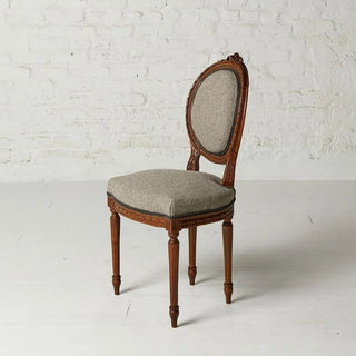 19th Century French Boucle & Walnut Petite Chair
